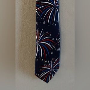 Fireworks Patterned Tie - Red, White, Blue